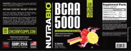 Label for BCAA 5000 Strawberry Lemon Bomb