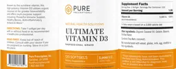 Label for Ultimate Vitamin D3