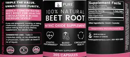 Label for Beet Root Capsules