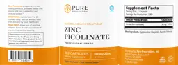 Label for Zinc Picolinate