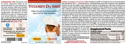 Label for Vitamin D3 5000