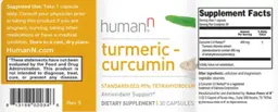 Label for Turmeric - Curcumin