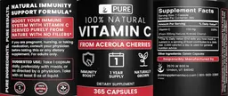 Label for Vitamin C