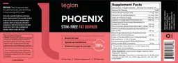 Label for Phoenix Stim-Free Fat Burner
