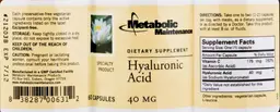 Label for Hyaluronic Acid