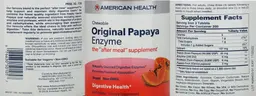Label for Chewable Original Papaya Enzyme