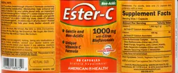 Label for Ester-C 1000 mg with Citrus Bioflavonoids
