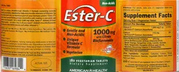 Label for Ester-C 1000 mg With Citrus Bioflavonoids