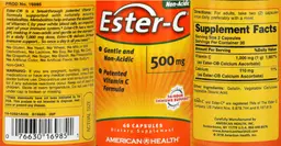 Label for Ester-C 500 mg