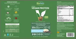Label for 100% Vegan Protein Vanilla Flavor