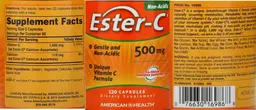 Label for Ester-C 500 mg