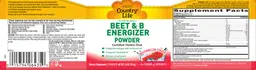 Label for Beet & B Energizer Powder Watermelon Flavor