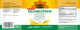 Label for Chewable Calcium Citrate 1,000 mg with Vitamin D3 10 mcg (400 I.U) Orange Flavor