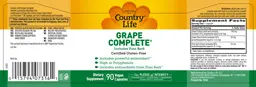 Label for Grape Complete Includes Pine Bark