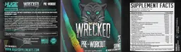 Label for Wrecked Pre-Workout Rainbow Burst