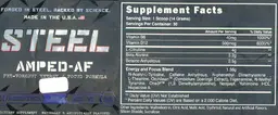 Label for Amped-AF Blue Raspberry