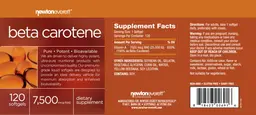 Label for Beta Carotene 7,500 mcg RAE
