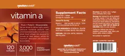 Label for Vitamin A 3,000 mcg RAE