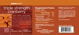 Label for Triple Strength Cranberry