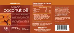 Label for Organic Coconut Oil