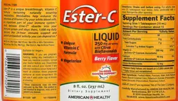 Label for Ester-C Liquid With Citrus Bioflavonoids Berry Flavor