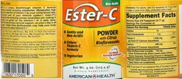 Label for Ester-C Powder with Citrus Bioflavonoids