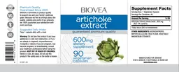 Label for Artichoke Extract 600 mg