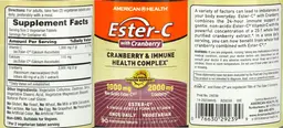 Label for Ester-C With Cranberry