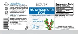 Label for Ashwagandha Root