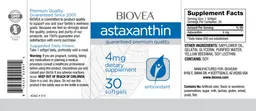 Label for Astaxanthin 4 mg