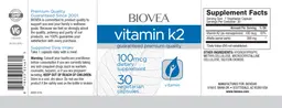 Label for Vitamin K2 100 mcg