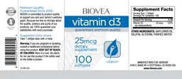Label for Vitamin D3 25 mcg