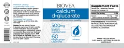 Label for Calcium D-Glucarate 500 mg