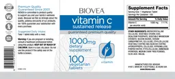 Label for Vitamin C Sustained Release 1000 mg