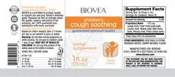 Label for Children's Cough Soothing