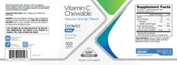 Label for Vitamin C Chewable 500 mg Natural Orange Flavor