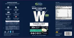 Label for W 100% Whey Isolate Protein Coconut Flavor Sugar-Free