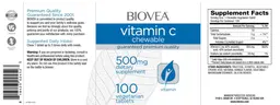 Label for Vitamin C Chewable 500 mg