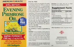 Label for Evening Primrose Oil