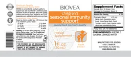Label for Children's Seasonal Immunity Support