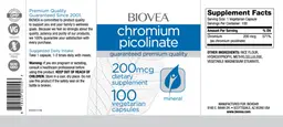 Label for Chromium Picolinate 200 mcg