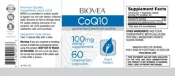 Label for CoQ10 100 mg