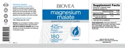 Label for Magnesium Malate 425 mg