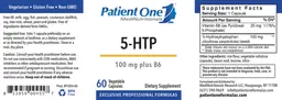 Label for 5-HTP 100 mg plus B6