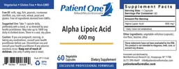 Label for Alpha Lipoic Acid 600 mg