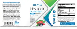 Label for Melatonin Gummies 10 mg Mixed Berry Flavored