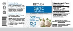 Label for Garlic Odorless 500 mg