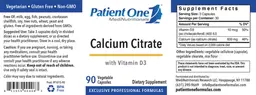 Label for Calcium Citrate with Vitamin D3