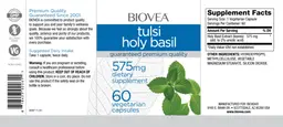 Label for Tulsi Holy Basil 575 mg