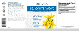 Label for St. John's Wort 450 mg